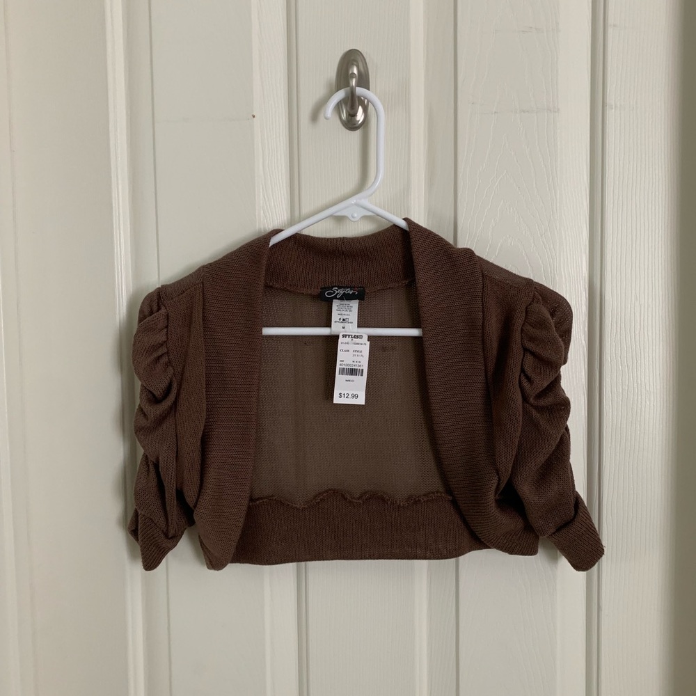 Brown shrug sweater